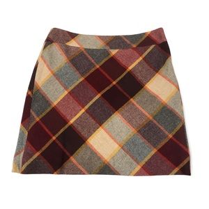 Talbots Petite Wool Blended Plaid A-line Skirt Size 14P